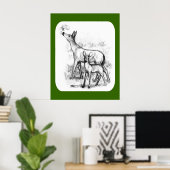 Hertenfamilie Poster (Thuiskantoor)