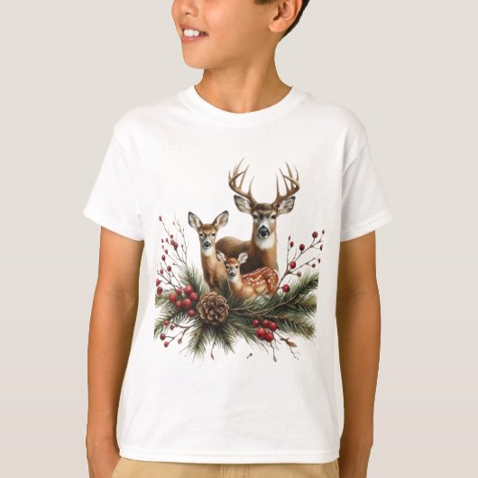 Hertenfamilie t-shirt (Voorkant)