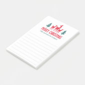 Hertenfamilie Vrolijk kerstfeest naam in regels Post-it® Notes (Schuin)