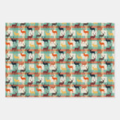 Hertenfeestje Schotse ruit Hert met Gewei  Inpakpapier Vel (Voorkant 2)