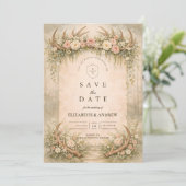 Hertenfloralen Bos Bruiloft Save The Date (Staand voorkant)