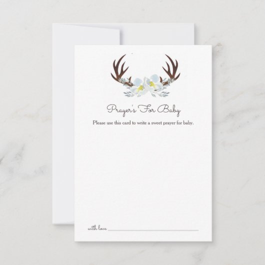 Hertengewei bidt voor Baby Kaart (Voorkant)