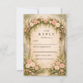 Hertengewei Botanische Rustieke Bruiloft RSVP Kaartje (Voorkant)