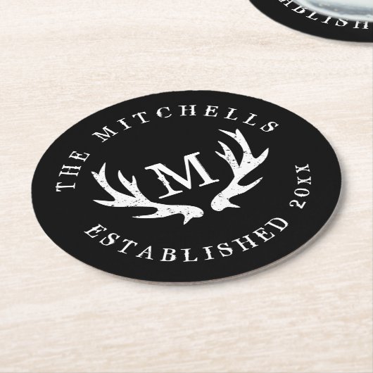 hertengewei bruiloft partij papier onderzetters (Gebogen)