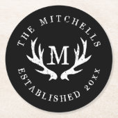 hertengewei bruiloft partij papier onderzetters (Voorkant)