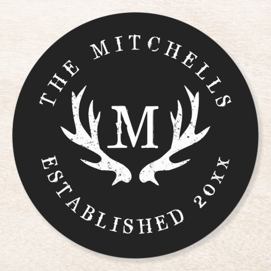 hertengewei bruiloft partij papier onderzetters (Voorkant)