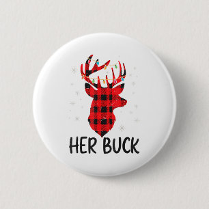 Hertengewei Jacht Kerstman Kado Voor Hem Echte Kop Ronde Button 5,7 Cm