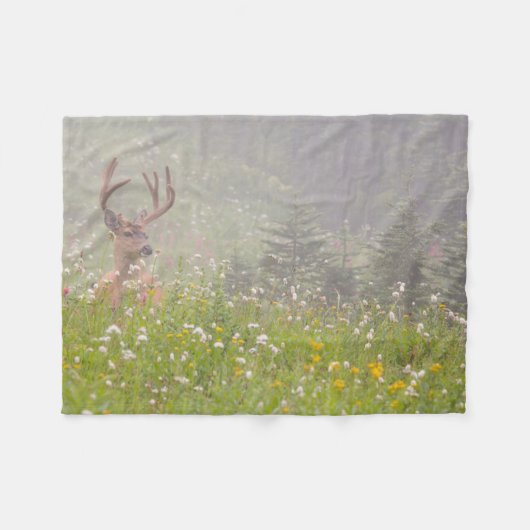 Hertengewei | Mount Rainier National Park Fleece Deken (Voorkant (Horizontaal))