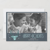 Hertengewei Pijlen Kerst Foto V2 Blauwgroen ID861 Kaart (Voorkant)