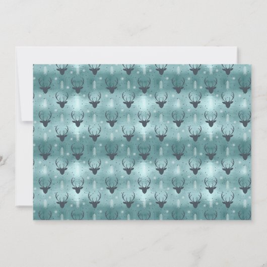 Hertengewei Pijlen Kerst Foto V2 Blauwgroen ID861 Kaart (Achterkant)
