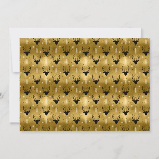Hertengewei Pijlen Kerst Foto V2 Goud ID861 Kaart (Achterkant)