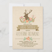 Hertengewei romantisch rustiek vrijgezellenfeest u kaart (Voorkant)