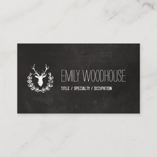 Hertengewei | Rustiek krijtbord Visitekaartje (Voorkant)