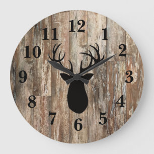 Hertengewei rustieke houten decor grote klok
