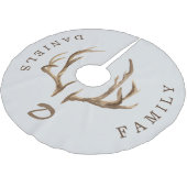 Hertengewei rustieke monogrammed familienaam grijs kerstboom rok (Gekanteld)