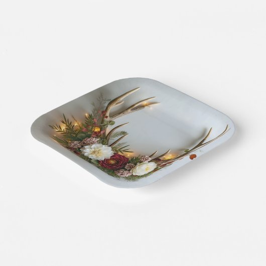 Hertengewei trouwarrangement papieren bordje (Gebogen)