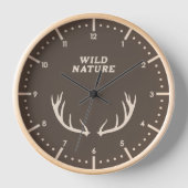 Hertengewei & Wilde Natuur wandklok (Voorkant)