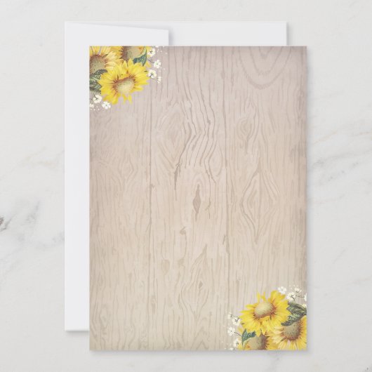 Hertengeweien en zonnebloemen Rustieke baby shower Kaart (Achterkant)