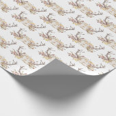 hertengeweien met florale bouquet cadeaupapier (Hoek)