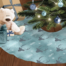 Hertengeweien Pijlen Kerstpatroon Teal ID861 B Kerstboom Rok