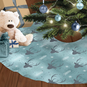 Hertengeweien Pijlen Kerstpatroon Teal ID861 B Kerstboom Rok
