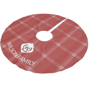 Hertengeweimonomogram Tartan Rood Kerstboom Rok