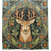 Hertengezicht in bloemenontwerp douchegordijn (Voorkant)