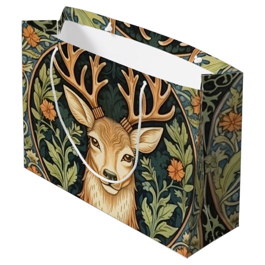 Hertengezicht in bloemenontwerp  groot cadeauzakje (Achterkant Gekanteld)