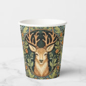 Hertengezicht in bloemenontwerp papieren bekers (Voorkant)