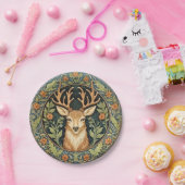 Hertengezicht in bloemenontwerp papieren bordje (Feest)