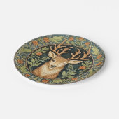 Hertengezicht in bloemenontwerp papieren bordje (Gekanteld)