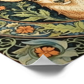 Hertengezicht in bloemenontwerp  poster (Hoek)