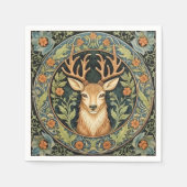Hertengezicht in bloemenontwerp  servet (Voorkant)