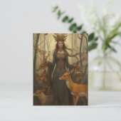 Hertengodin in de Bossen Briefkaart (Staand voorkant)