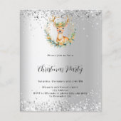 Hertengroen zilveren kerstfeest uitnodiging (Voorkant)