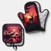 hertenhemel ovenwant & pannenlap set (Voorkant / Achterkant)