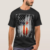 Hertenhoofd en Amerikaanse vlagkleuren T-shirt (Voorkant)