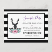 Hertenhoofd met bloemen & bergen Bewaar de datum Aankondigingskaart (Voorkant)