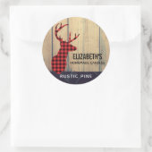 Hertenhoofd met gewei kaars / zeep ronde sticker (Tas)