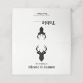 Hertenhoofdgewei Rustieke Trouwtafel Zitplaats Plaatskaartje (Buitenkant ongevouwen)