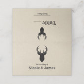 Hertenhoofdgewei Rustieke Trouwtafel Zitplaats Plaatskaartje (Buitenkant ongevouwen)