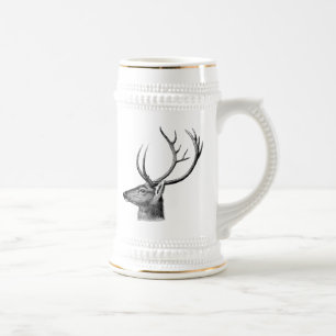  hertenhoofdstein met gouden hoogtepunten bierpul