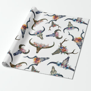 Hertenhoorn Bloemmotief Cadeaupapier