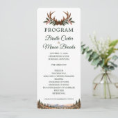 Hertenjacht Camo Berg Bruiloftsprogramma Save The Date (Staand voorkant)
