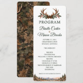 Hertenjacht Camo Berg Bruiloftsprogramma Save The Date (Voorkant / Achterkant)