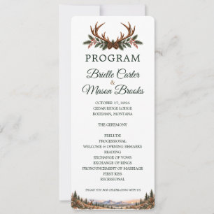 Hertenjacht Camo Berg Bruiloftsprogramma Save The Date