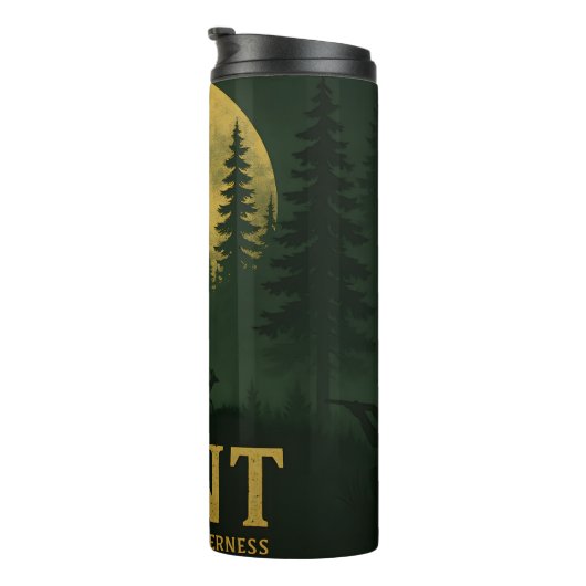 Hertenjacht Wilderness Moon Silhouette Thermosbeker (Geroteerd rechts)