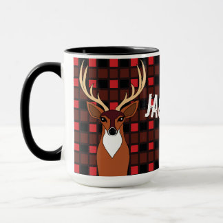 Hertenjager Antlers Plaid gepersonaliseerd Mok