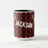 Hertenjager Antlers Plaid gepersonaliseerd Mok (Midden)