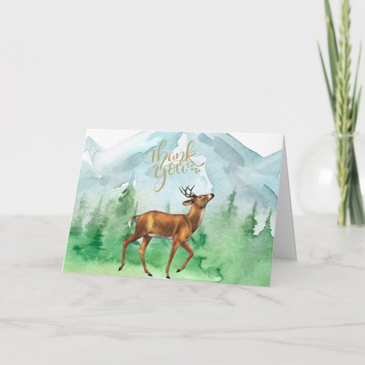 Hertenjager Bos Berg Dank U Kaart (Voorkant)